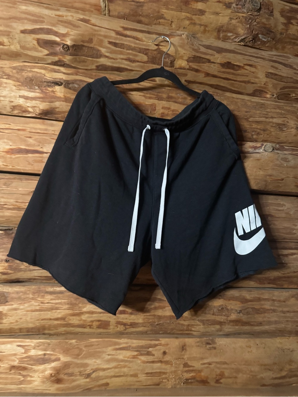 Nike Black Sweat Shorts with White Logo Tag